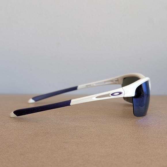 Oakley | RPM Squared Sunglasses, White Half Rim Frame, Purple Lenses - Picture 4 of 14